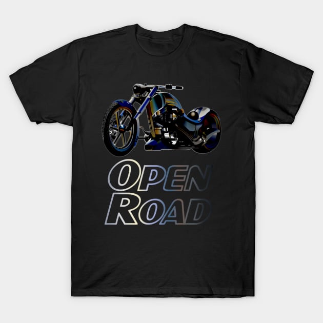 Motorbike Open Road Chopper T-Shirt by KZK101